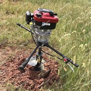 Tarière de plantation d'arbres 52cc, perceuse de terre 4 temps 196cc, machine à creuser des trous pour poteaux avec chariot/porte-poteaux - Product Image 4