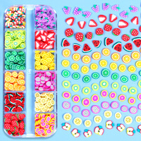 Zomer Diy 3d Polymeer Klei Plakjes Voor Nail Art 2d Fruit Bedels Gemaakt Van Plastic Voor Decoraties
