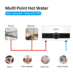 Calentador de Agua Instantáneo sin Tanque de 5500W 220V, Caldera Eléctrica de Acero Inoxidable, IPX4, Compacto, para Ducha, Baño, Hotel - Product Image 6