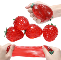 Jouet tendance extensible en forme de fraise, souple, à tirer et à presser, anti-stress, sensoriel, fantaisie, pour enfants, idéal pour les fêtes