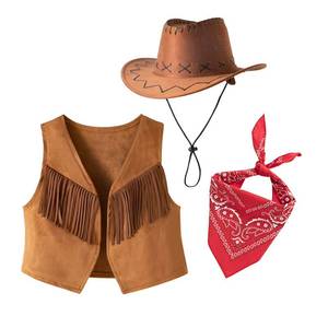 Chaleco de Vaquero del Oeste para Niños MS Kids, con Flecos de Gamuza y Pañuelo Rojo con Diseño Paisley, Disfraz para Halloween, Televisión y Cine - Product Image 2