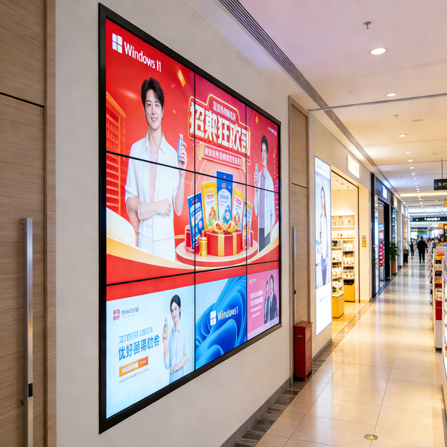 Professional 4K Narrow Bezel Video Wall Monitor with Built-in Splicing Controller and Touch Screen for Retail Store Wayfinding