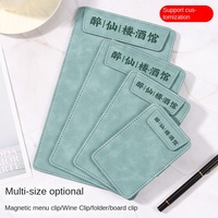 Menu de restaurant, porte-clip magnétique pour vin, bloc-notes, tableau de signature personnalisé imprimé, matériau PU, fabriqué en Chine