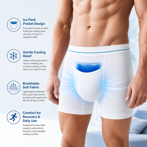 Boxers thérapeutiques ergonomiques pour hommes – Soulagement de la douleur post-opératoire et récupération après <span class=keywords><strong>circoncision</strong></span> – Sous-vêtements de récupération avec poches - Product Image 1