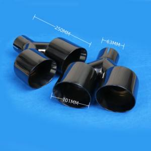 Haute qualité 2.5 "entrée <span class=keywords><strong>4</strong></span>" titane noir acier inoxydable Double embout d'échappement tuyau d'échappement - Product Image 2