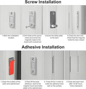 Loquet adhésif magnétique permanent ultra-mince <span class=keywords><strong>pour</strong></span> portes de placard et de <span class=keywords><strong>tiroir</strong></span> de cuisine Aimants de porte d'armoire à fermeture étroite - Product Image 5