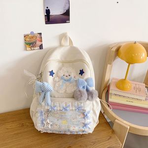 Customizable Cartoon Waterproof Designer Unisex Nylon Student Backpack Silk Lining <b>Laptop</b> <b>Sleeve</b> Softback Hard Handle 15 Inches - Product Image 3