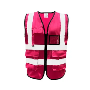 Colete refletivo de segurança de alta visibilidade, jaqueta refletora de proteção para trabalhadores da construção civil