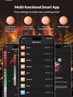 Termómetro Digital Inalámbrico Bluetooth de Metal de Largo Alcance para Barbacoa, Horno, Ahumador, Freidora de Aire y Cocina
