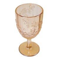 Verres à vin rouge en verre coloré à motif floral pressé, sans plomb, gobelets en vrac pour décoration de table de mariage, vente en gros