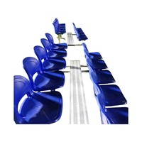 Gradas de Aluminio de 2 Filas con Asientos de HDPE de Respaldo Medio, Capacidad de Carga de 330 Libras, Instalación Modular, Portátiles para Estadios