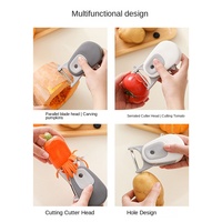 3-in-1 handmatige roestvrijstalen multifunctionele schilmes, rasp, fruitmes, aardappel- en groentegereedschap voor de keuken