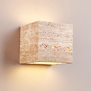 Wabi Sabi Travertin <span class=keywords><strong>Extérieur</strong></span> Pierre <span class=keywords><strong>Applique</strong></span> <span class=keywords><strong>Murale</strong></span> Étanche Lumière LED <span class=keywords><strong>Applique</strong></span> pour Porte Couloir et Chambre Décor - Product Image 2