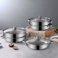 Yolecen épaissi en acier inoxydable soupe vapeur transfrontalière multifonctionnelle Double couche monocouche marmite cuisinière à induction