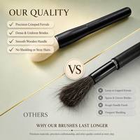 Pinceaux de maquillage professionnels de luxe en gros, à logo personnalisé, en forme de flamme, en poils synthétiques doux, pour fard à joues en poudre, marque privée
