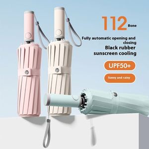 Parapluie Automatique Double Usage Homme Femme Protection UV Pliant Pare-Soleil Vente en Gros avec Impression de Logo Personnalisé pour Adultes - Product Image 1