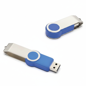 Chiavetta USB Girevole 16Gb Design in Metallo Blu - Product Image 2
