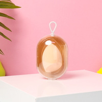 Boîte de rangement pour éponges de maquillage Space Capsule avec étui en plastique, éponge de maquillage double usage (sèche/humide) pour poudre, vente en gros