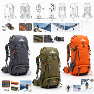<span class=keywords><strong>Zaino</strong></span> <span class=keywords><strong>da</strong></span> <span class=keywords><strong>Trekking</strong></span> Impermeabile in Oxford <span class=keywords><strong>da</strong></span> 65L, Personalizzabile, per Escursionismo, Campeggio e Viaggi - Product Image 4