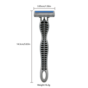 Cabezal pivotante de triple hoja de acero inoxidable con tira lubricante Maquinilla de afeitar desechable Afeitadora para hombres - Product Image 3