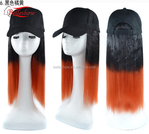 Perruque de Baseball longue lisse noire, multicolore en option, vente en gros possible, pas cher - Product Image 5