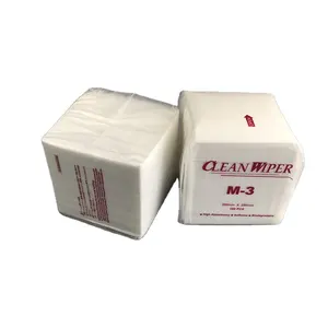 GI Limpieza de polvo Desechable Sin pelusa 100% Viscosa 250mm x 250mm Limpiaparabrisas de sala limpia de M-3 no tejido para la industria