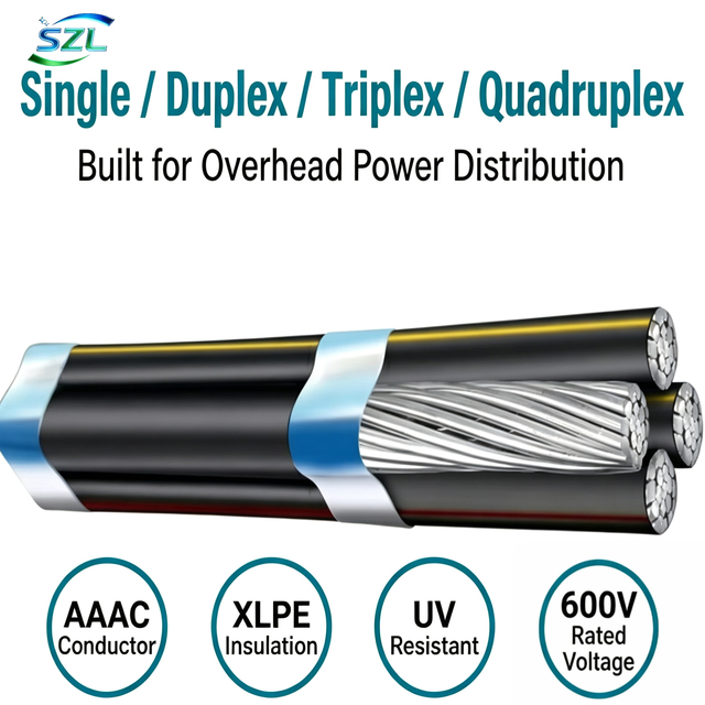 JKLYJ 0.6/1kV ABC Aerial Bundled Cable Aluminum XLPE Insulated Overhead Wire for Street Lighting IEC 60502
