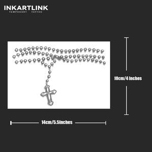 INKARTLINK - Pegatinas <span class=keywords><strong>de</strong></span> Tatuajes Temporales para el Cuerpo, Diseño <span class=keywords><strong>de</strong></span> Rosario y Cruz, Resistentes al Agua, Ecológicas, Duran 15 Días, Venta al por Mayor - Product Image 4