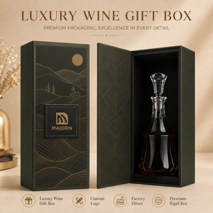Caja de regalo de vino rígida de lujo con logotipo personalizado, caja de embalaje de cartón premium impresa con UV para una sola botella de whisky, brandy o licor. - Product Image 1