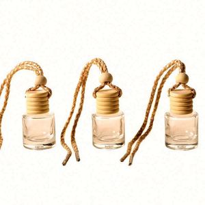 Clear Round Empty Glass Car Perfume <b>Bottles</b> <b>10ml</b> Screw Cap Cork Sealing with Screen Printing for Air Freshener and Liquid Soap - Product Image 1