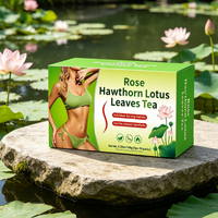 Thé Détox Minceur Naturel Rose, Aubépine et Feuille de Lotus, Boîte 150g, Saveur Florale Légère, Boisson Saine, Aide Quotidienne à la Perte de Poids