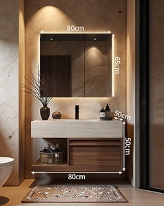 Modern hotel use Water Resistant Eco-Friendly Ceramic Basin Bathroom Vanity Unit MDF Cabinet Toilet Sink Washbasin - Product Image 6