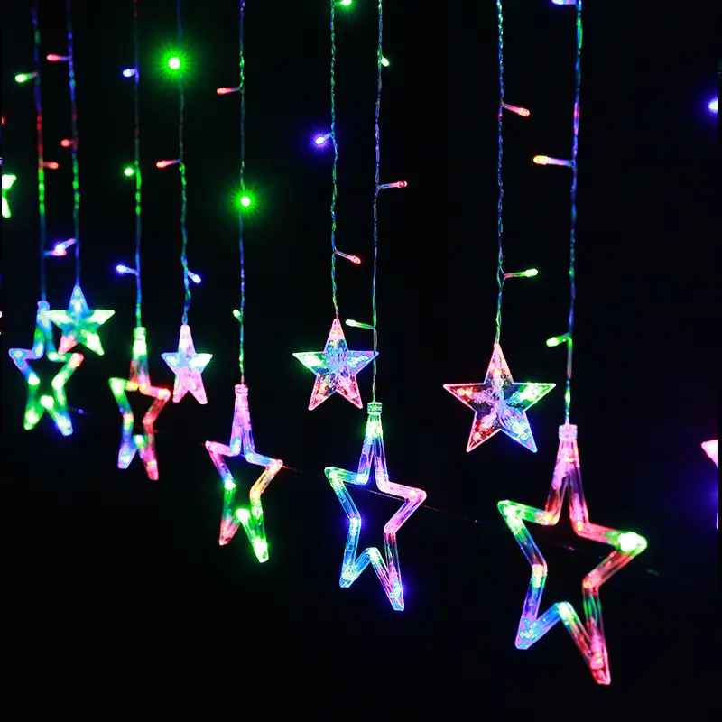 2023 त्योहार सजावट लक्जरी स्टार स्ट्रिंग बल्ब क्रिसमस पेड़ आरजीबी स्टार स्ट्रिंग प्रकाश का नेतृत्व किया