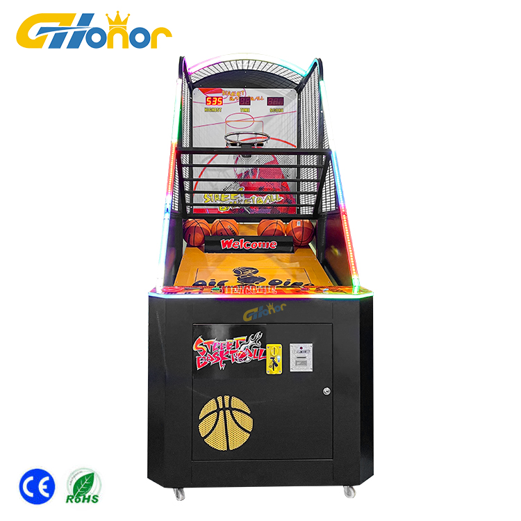 High-quality Coin-operated Basketball Machine with Lights in Entertainment Game Center