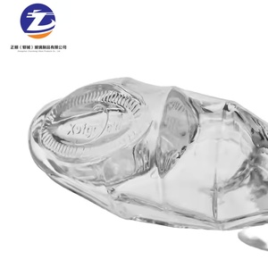 Botellas de Tequila y <span class=keywords><strong>Ron</strong></span> de Cristal Zhengshun de 700ml/750ml/1000ml con Tapón de Corcho Pintado de <span class=keywords><strong>Negro</strong></span>, Transparentes y Planas, Venta al Por Mayor - Product Image 4
