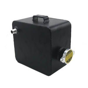Réservoir d'eau auxiliaire en alliage d'aluminium, réservoir de refroidissement de 2,5 l pour modification de voiture, ajustement universel, argent noir - Product Image 2