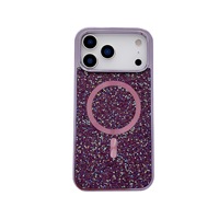 Coque de téléphone portable magnétique à strass et diamants colorés pour iPhone 17 Air et 16 Pro Max, design plein écran, mille diamants