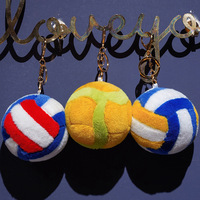 Nouvel Arrivage Porte-clés Peluche Ballon de Volleyball, Pendentif de Sac, Décoration de Voiture, Cadeau d'Anniversaire, Jouet Doux en Forme de Ballon de Volleyball