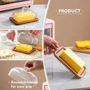 Hình chữ nhật Keo Gỗ pho mát bơ tấm kính dùng một lần nắp Snack tráng miệng bánh tấm - Product Image 3