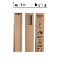 Kabel Bambu 60W PD Pengisian Cepat dengan Logo Menyala, Kompatibel USB-C, Apple CarPlay, Android Auto