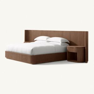 Juego de Muebles de Madera para Dormitorio, Cama de Plataforma de Madera Byron con Cabecero Extendido y Mesitas de Noche Abiertas - Product Image 2