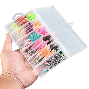 Kit d'Appâts Souples 61 Pièces de Haute Qualité, Leurres Vers Artificiels, Kit d'Hameçons Plombés pour la Pêche, Ensemble d'Appâts Souples 17.5*10*3cm 197g - Product Image 6