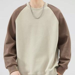 Sweat-shirts et pulls à capuche décontractés pour hommes OEM, confortables, sportifs, d'hiver, taille plus, col rond, sweat-shirt à empiècements pour hommes - Product Image 1