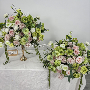 Centro de Mesa Moderno Personalizado de Alta Calidad con Bola de Flores Grandes, Rosas de Seda para Decoración de Mesa de Boda - Product Image 5