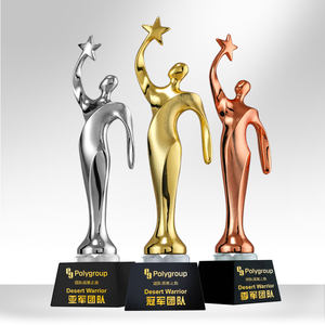 Premi trofeo commemorativo trofeo <span class=keywords><strong>in</strong></span> metallo placcato oro con stella a cinque punte <span class=keywords><strong>in</strong></span> oro - Product Image 4