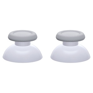 EXtremeRate - Grips de Repuesto para Palancas de Mando en Blanco Sólido y Gris New Hope para Controles de PS5 y PS4 - Product Image 3