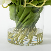Ensemble de fleurs artificielles en forme de tulipes blanches, design personnalisé, commande en gros, pour projet d'achat en gros pour hôtels