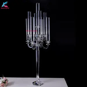 K-1170 9 titolari tavolo alto candeliere candelabri di cristallo di cerimonia nuziale centrotavola