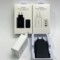 Adaptor Charger Daya Super Cepat 65W A+2pd Grosir, USB Type C Pd Charger Dinding untuk Samsung Galaxy Note 10/Note 20/S20 S21