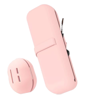 2 Pcs Sac à pinceaux de maquillage en silicone de voyage avec sangle anti-chute améliorée Éponge portable et étui à pinceaux de maquillage